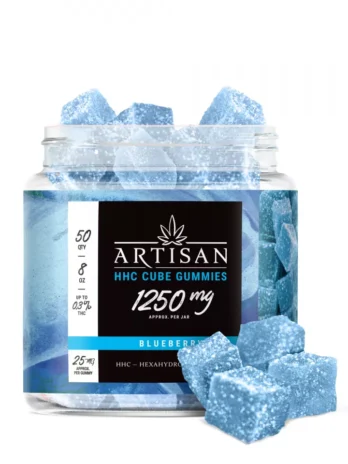 Artisan HHC THC Cube Gummies – Blueberry – 1250MG