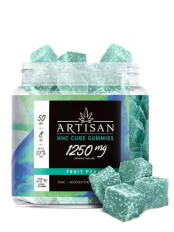 Artisan HHC THC Cube Gummies – Fruit Punch – 1250MG